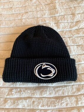 PennState Navy Knit Beanie with White Logo - Winter Hat